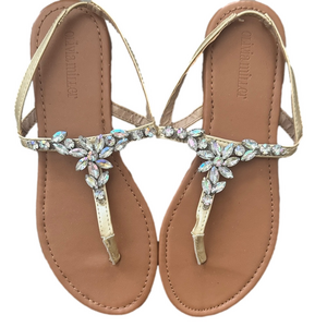 Olivia Miller Gold Crystal Sandals - Size 8